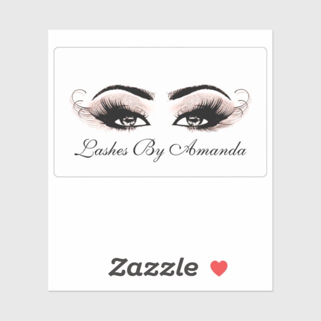 Blush Makeup Artist Lashes Erweiterung Marsala Aufkleber (Blatt)