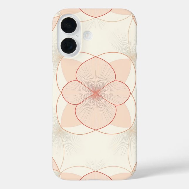 Blush Mandala Bloom iPhone 16 Hülle (Rückseite)