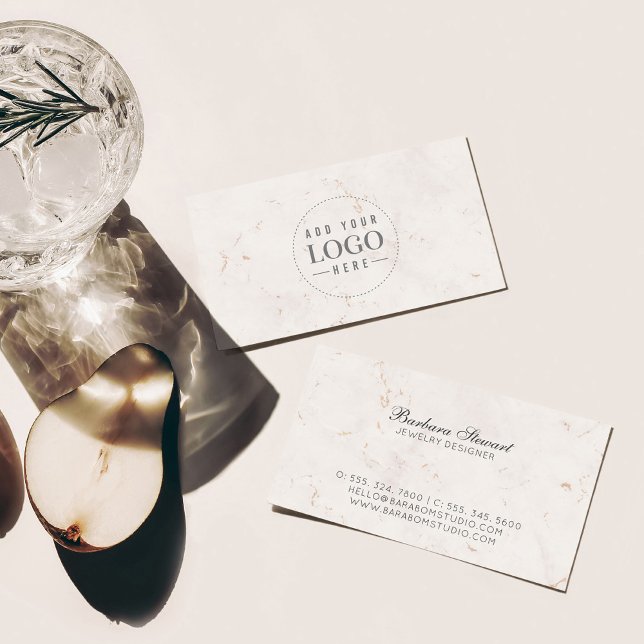 Blush Marble Moderne Minimalistische Logo-Visitenk Visitenkarte (Von Creator hochgeladen)