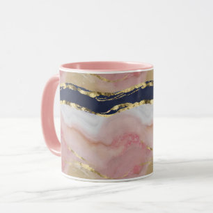 Blush, Marine, Gold Marmor Tasse