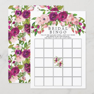 Blush Marsala Brautparty Bingo Game Einladung