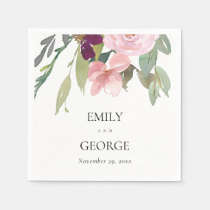 BLUSH MARSALA ROSE WATERCOLOR BLUSH MARSALA SERVIETTE