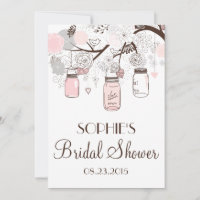 Blush Mason Jars Blumendusche Einladung