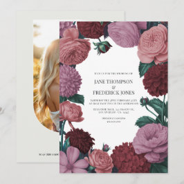 Blush Mauve, Pfirsichblüte und Rosewood Velvet Einladung