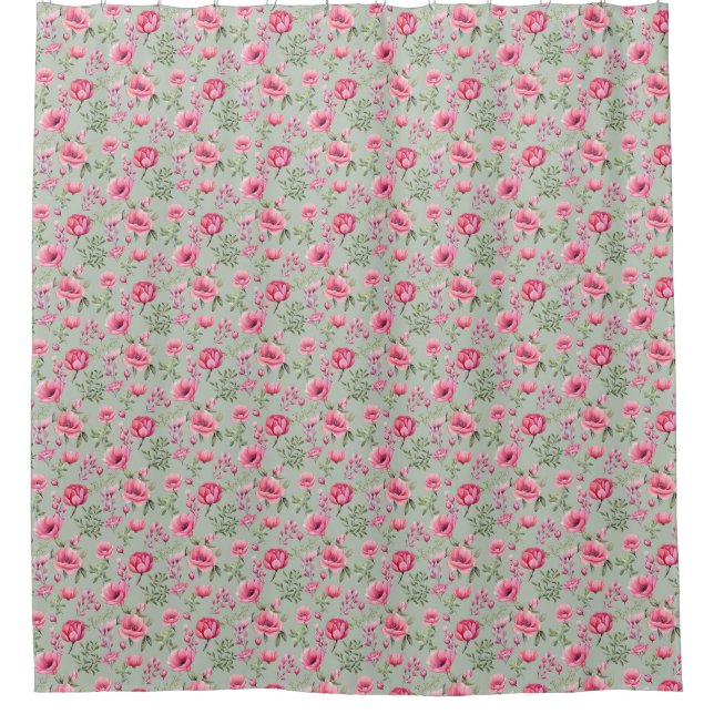 Blush Meadow-Petals in Blüte Duschvorhang (Vorderseite)