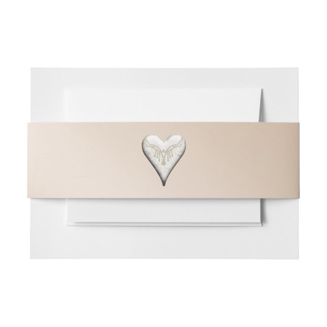 Blush mit Herzeinladung Bauchband Einladungsbanderole (Vorderseite Beispiel)