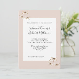 Blush Mocha Cream Dragonflies Hochzeit Einladung