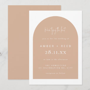Blush Modern Arch Minimal Hochzeit Bindung an den Einladung