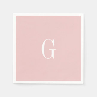 Blush Modern elegante Monogram Wedding Simple Napk Serviette