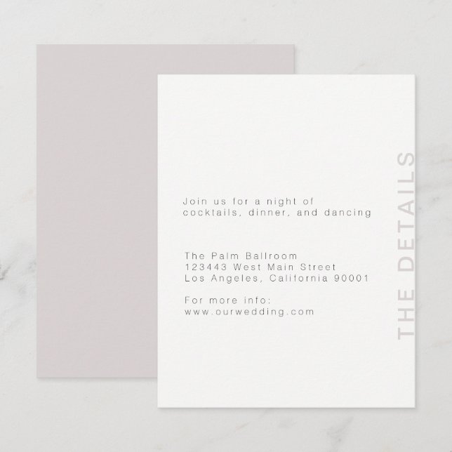 Blush Modern Enclosure Card Einladung (Vorne/Hinten)