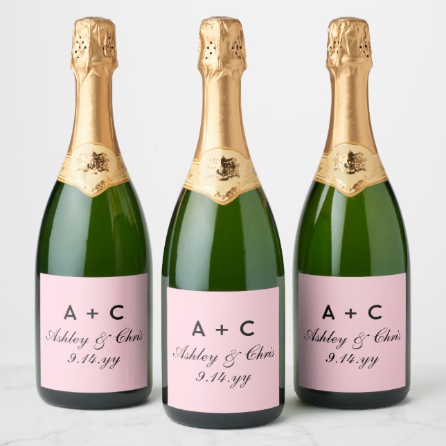Blush Modern Personalisierter Brausekampagner Gefa (Flaschen)