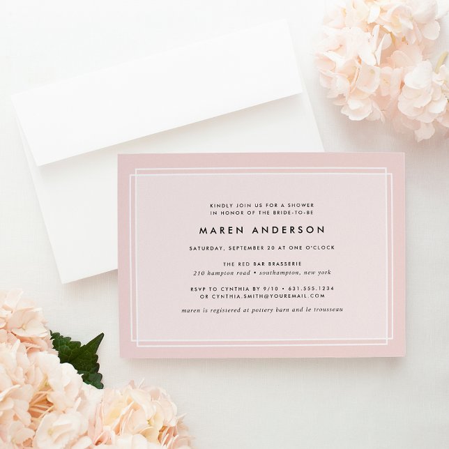 Blush moderne | Invitation de douche nuptiale (Créateur téléchargé)