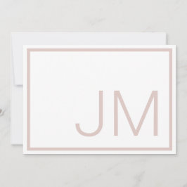 Blush Monogram Initial Danke flache Note Card