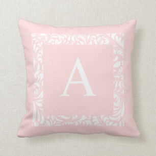 Blush Monogramm a Throw Kissen