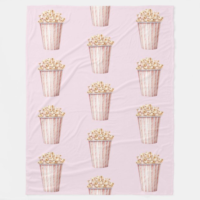 Blush Movie Time Popcorn Fleecedecke (Vorderseite)