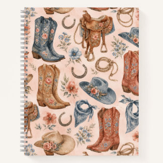 Blush Nashville Cowgirl Stiefel Sattel Notizbuch