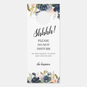 Blush Navy Blossom Hochzeitsempfang nicht stören Türanhänger
