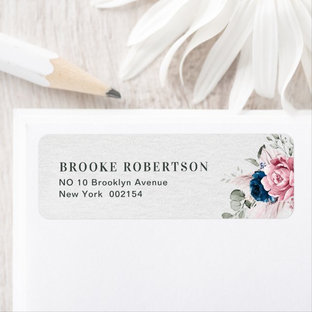 Blush Navy Blue Soft Pastel Pink Blues Hochzeit (Insitu)