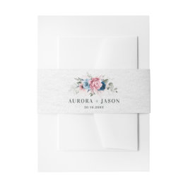 Blush Navy Blue Soft Pastel Pink Blues Hochzeit Einladungsbanderole