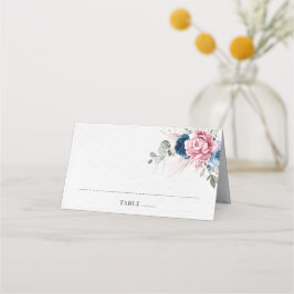 Blush Navy Blue Soft Pastel Pink Blues Hochzeit Platzkarte