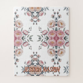 Blush Navy Blue Soft Pastel Pink Floral