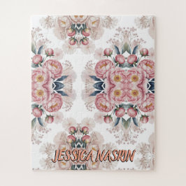 Blush Navy Blue Soft Pastel Pink Floral