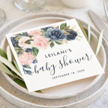Blush Navy Cascade Watercolor Babydusche