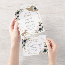 Blush & Navy Kentucky Derby Invitations de mariage