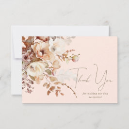 Blush Neutral Floral Merci Carte Note