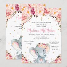 Blush Niedlich Elephant Christening Taufe