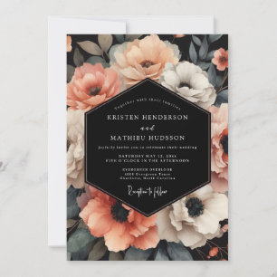 Blush Nocturne Bloom Hochzeit Einladung