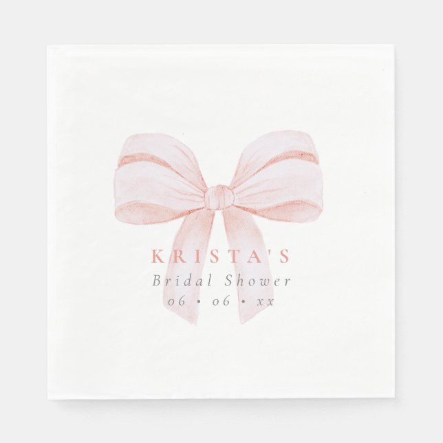 Blush Oversize Bow Brautparty Serviette (Vorderseite)