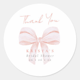 Blush Oversize Bow Brautparty Vielen Dank Runder Aufkleber