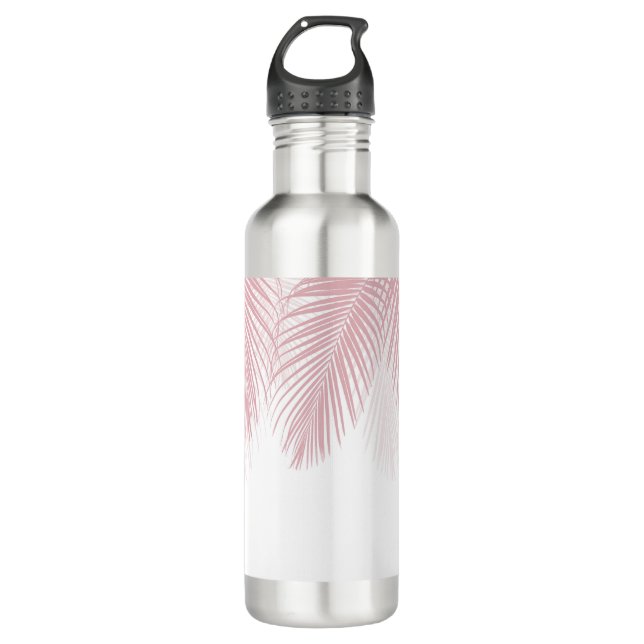 Blush Palm Blätter Finesse 2 #tropical #art Edelstahlflasche (Vorderseite)