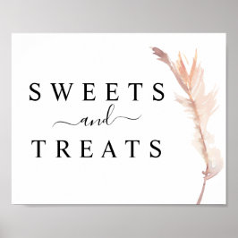 Blush Pampas Grass Hochzeit Süßigkeiten & Leckerei Poster