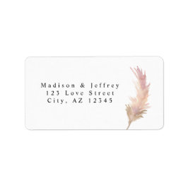 Blush Pampas Grass Minimalistische Hochzeitadresse Adressaufkleber