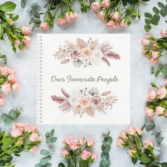 Blush Pampas Grass Wedding Guest Book Notizbuch (Von Creator hochgeladen)