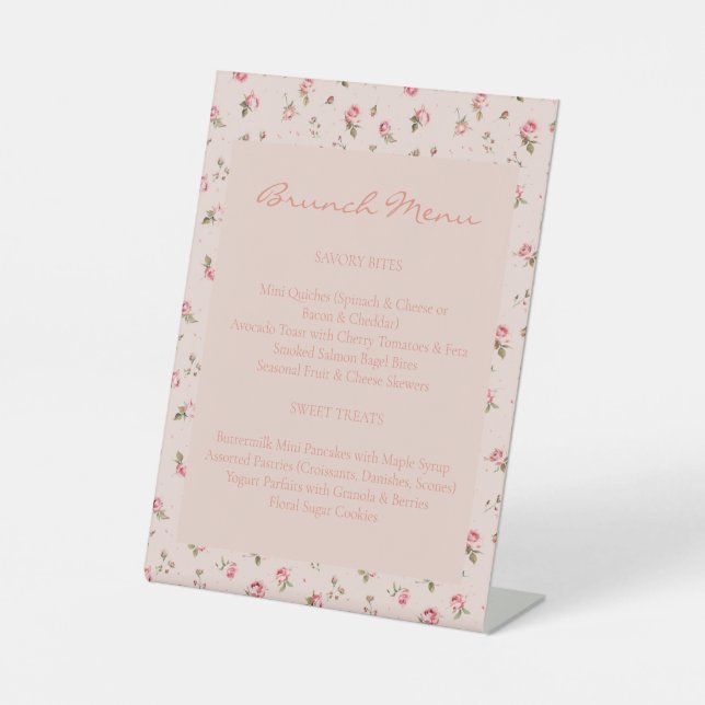 Blush & Peach Brautparty Tablette Beschriftung/Ans Sockelschild (Vorderseite)