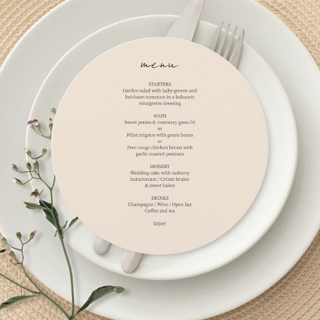 Blush Peach | Chic Custom Minimalistisch Wedding M Programm (Von Creator hochgeladen)