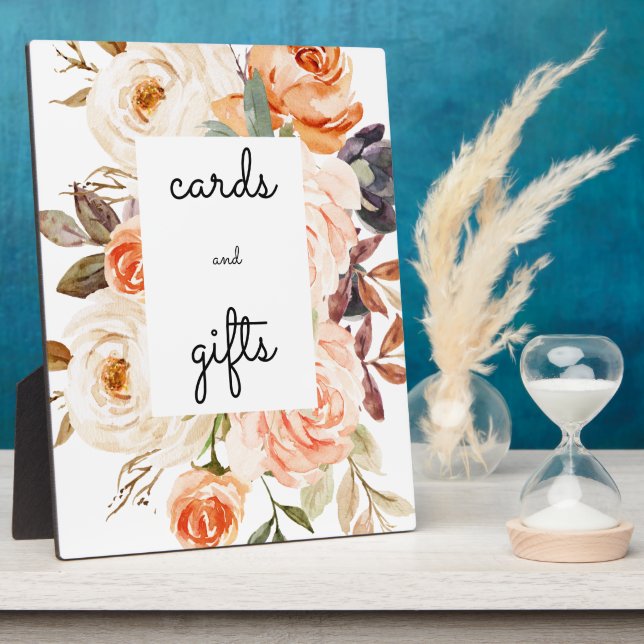 Blush & Peach Floral Cards & Gifts Schildkröte Fotoplatte (Seite)