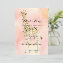 Blush Peach Giraffe Einladung