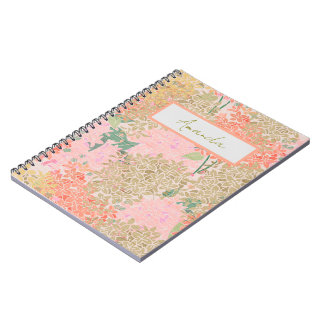 Blush & Peach Hydrangea Garden Notebook Notizblock