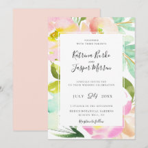 Blush Peach Mint Botanische Blumenhochzeit