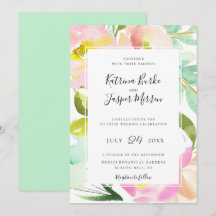 Blush Peach Mint Botanische Blumenhochzeit