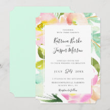 Blush Peach Mint Botanische Blumenhochzeit
