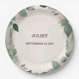 Blush Peach Minze Moss Sage Green Brautparty Pappteller