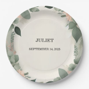 Blush Peach Minze Moss Sage Green Brautparty Pappteller