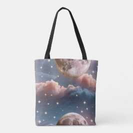 Blush Peach Sky Blue Celestial Moon Tasche
