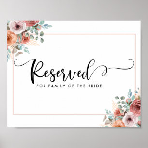 Blush, Peach und Blue Floral Wedding vorbehaltenes Poster