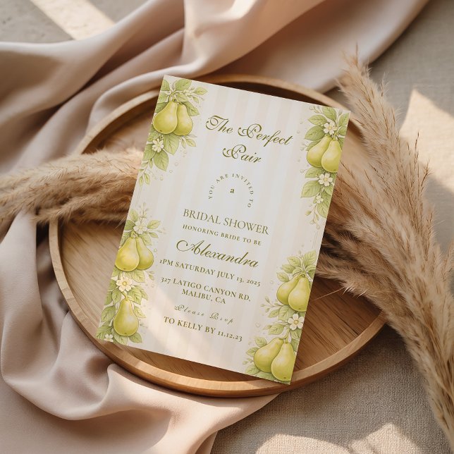 Blush Pear Perfect Pair Bridal Shower Einladung (Von Creator hochgeladen)